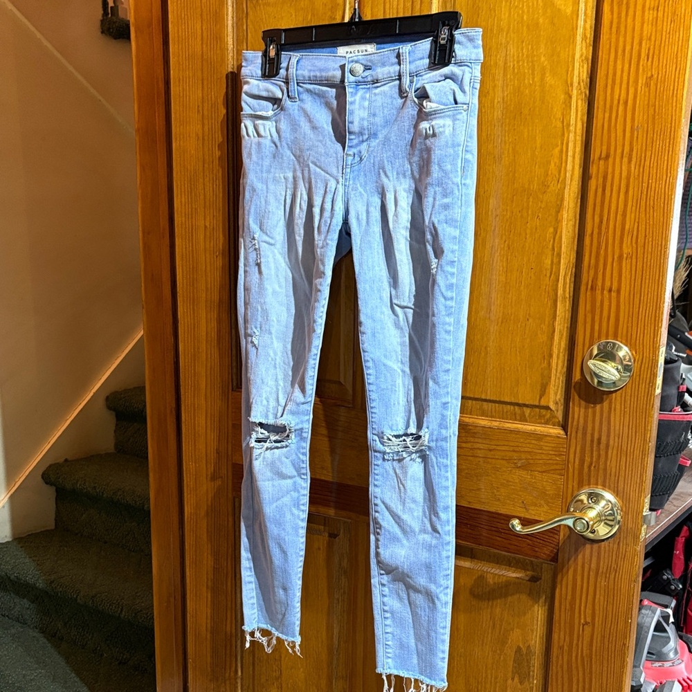 PacSun Light Blue Distressed Skinny Jeans